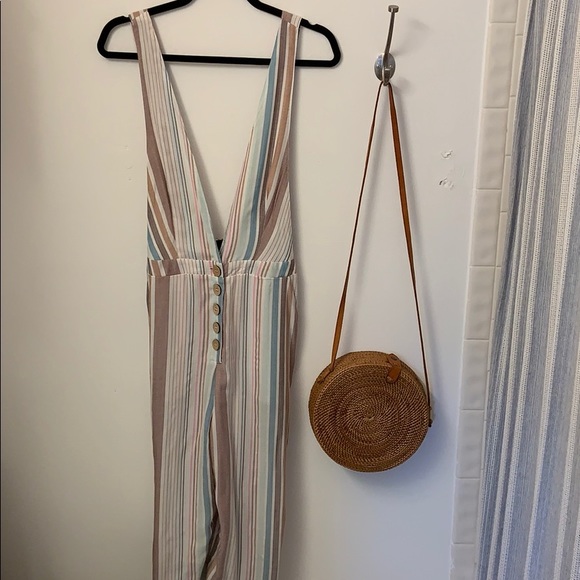Linen Multicolor Jumpsuit - Picture 1 of 8